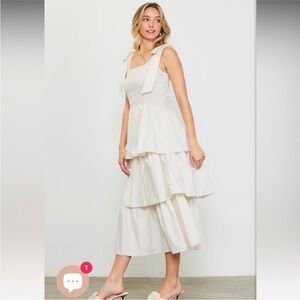 Skies Are Blue smocked white ruffle dress